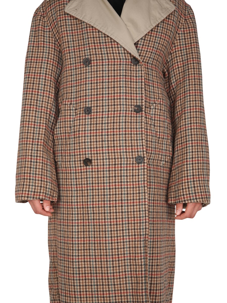 Balenciaga Men's Reversible Houndstooth Trench Coat