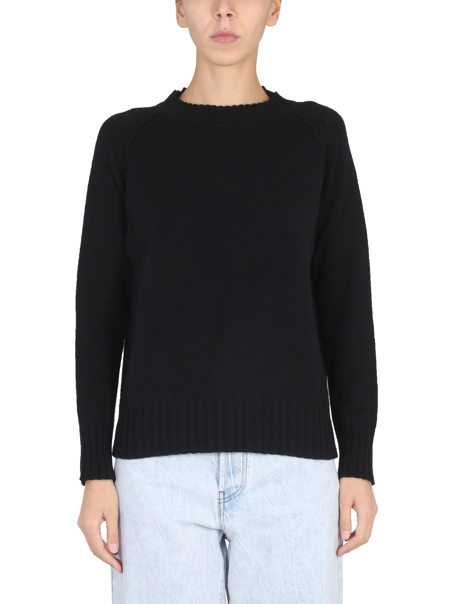 Shop Stefano Mortari Wool Jersey. In Black