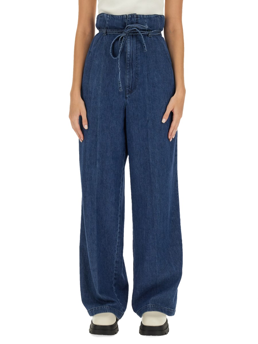 BOYISH PANTALONE PALAZZO IN DENIM DI COTONE