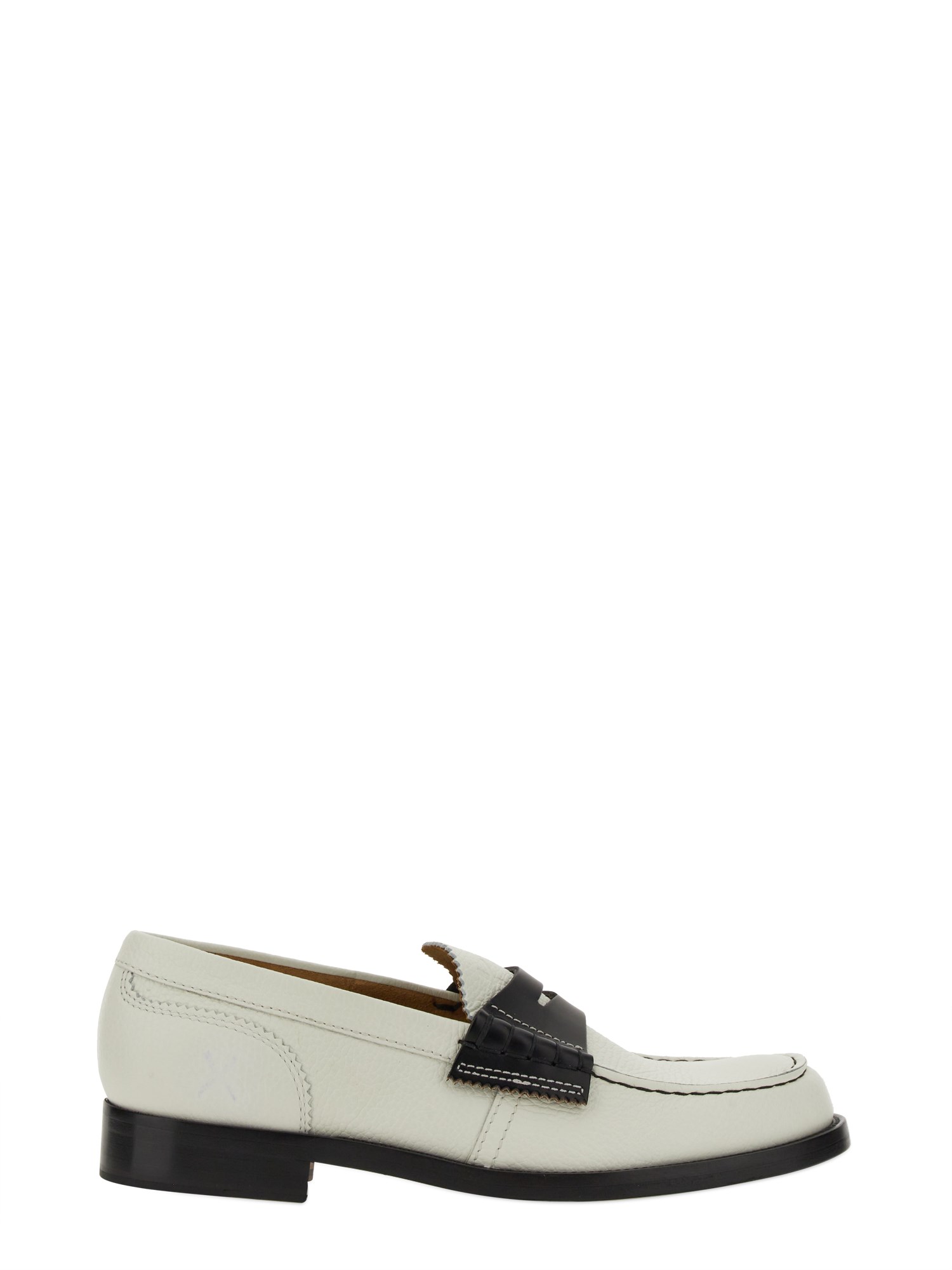 College Leather Loafers In White