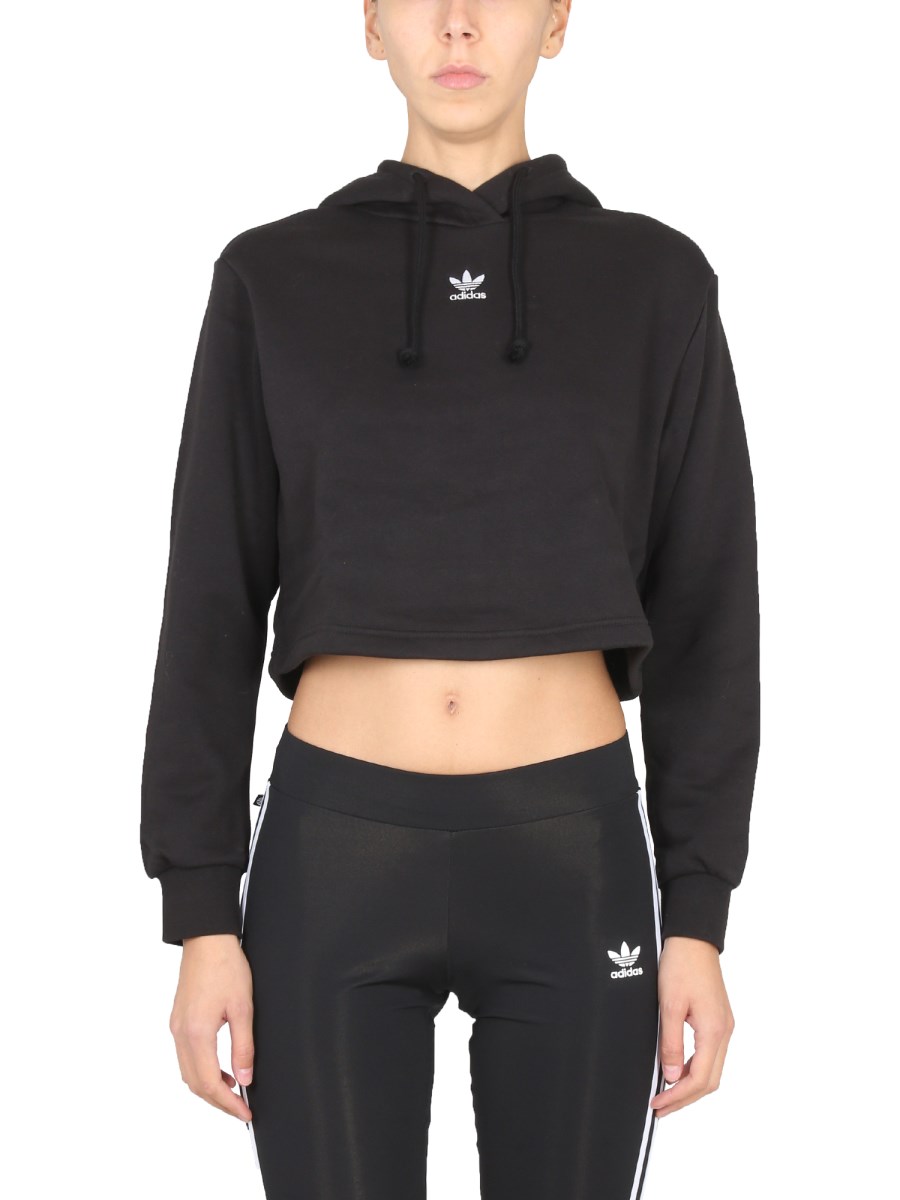 Adidas cropped outlet hoodie black