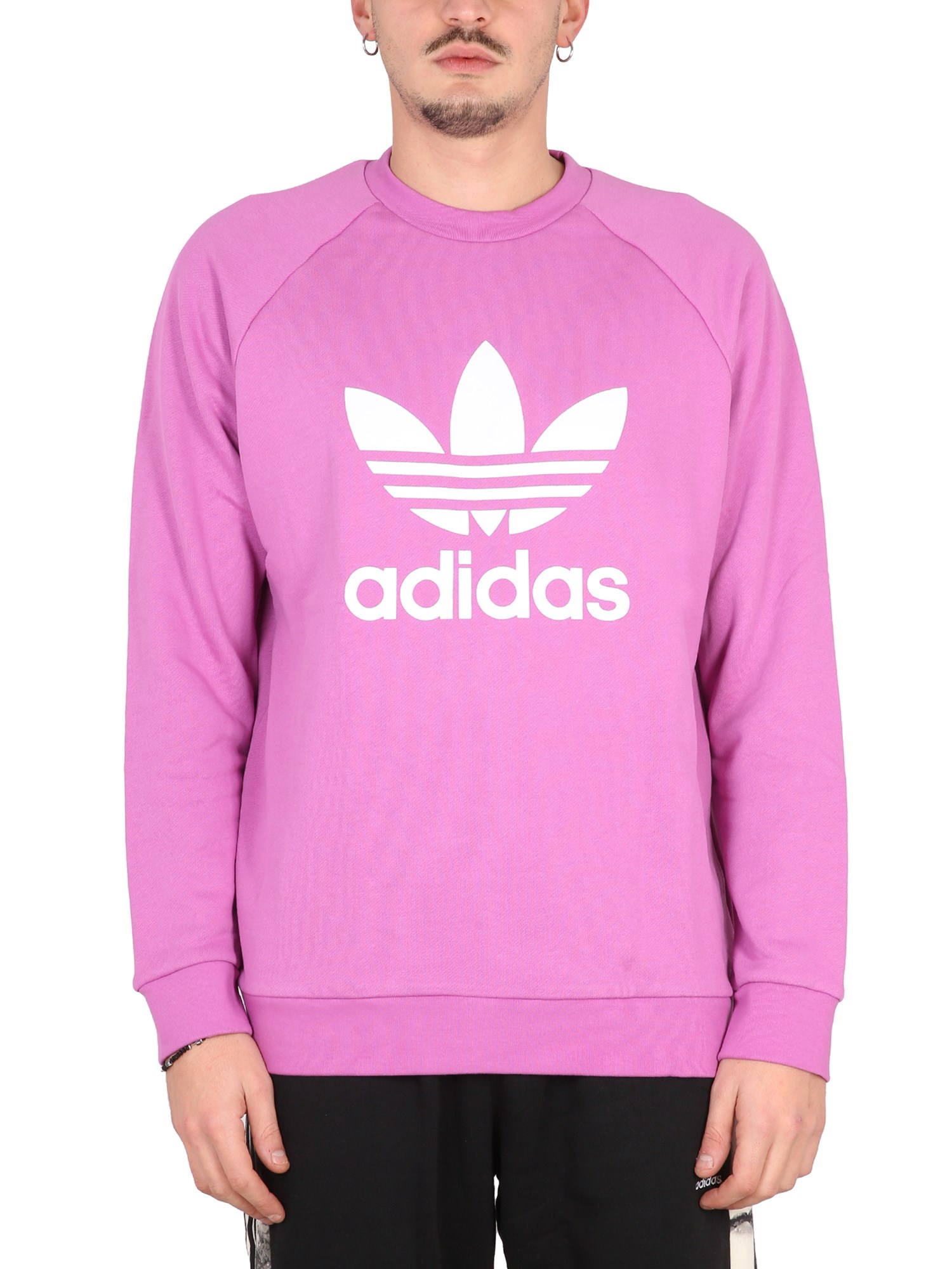 Shop Adidas Originals Crewneck Sweatshirt In Pink