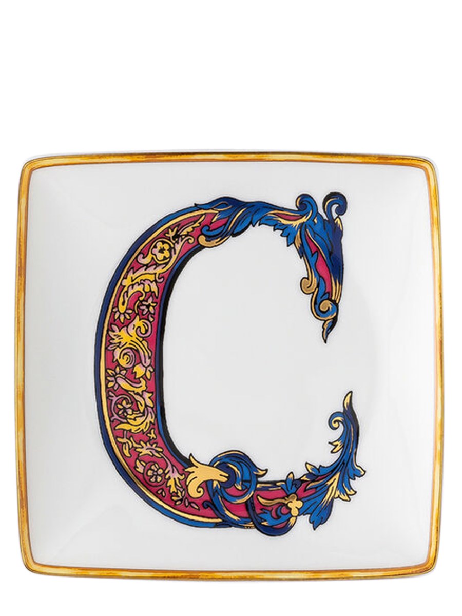 ROSENTHAL MEETS VERSACE COPPETTA QUADRA PIANA 12 CM VERSACE ALPHABET C