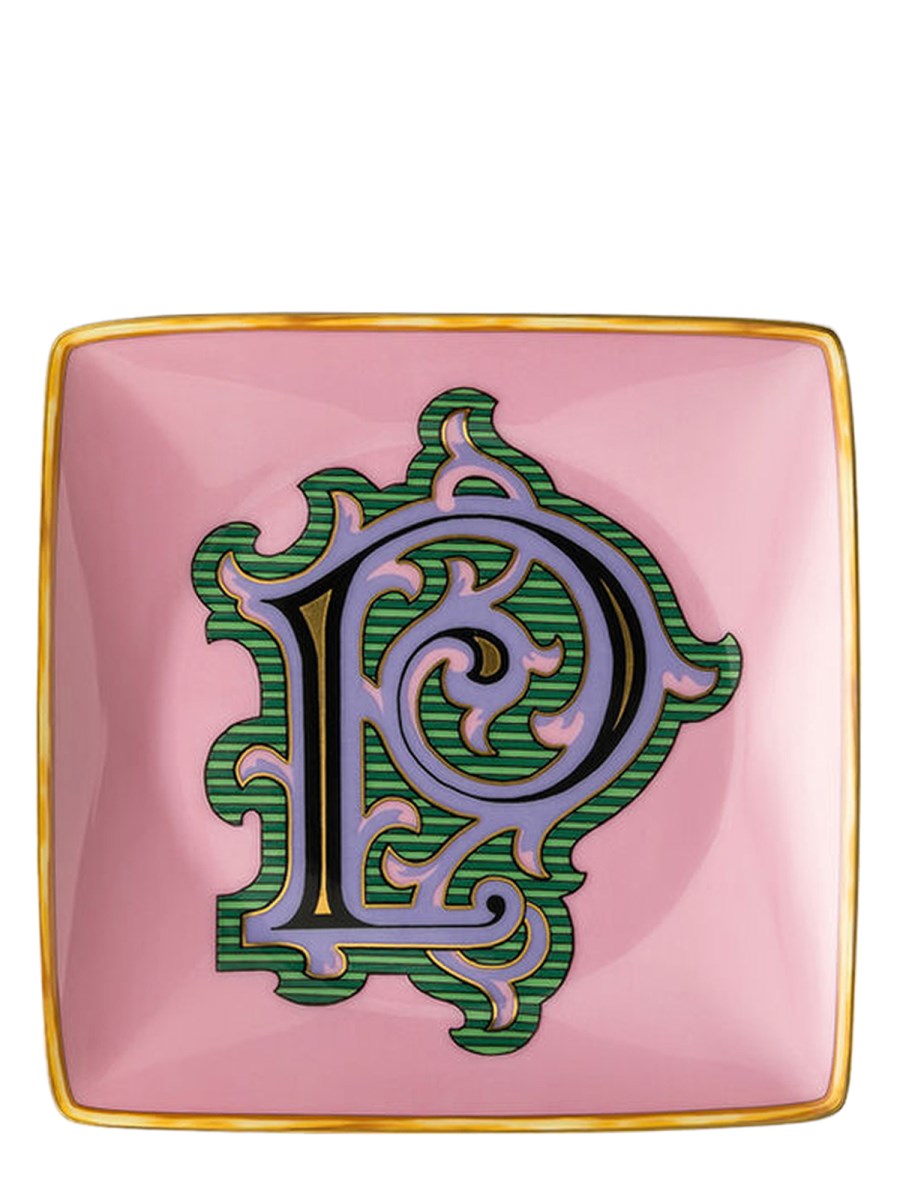 ROSENTHAL MEETS VERSACE COPPETTA QUADRA PIANA 12 CM VERSACE ALPHABET "P"