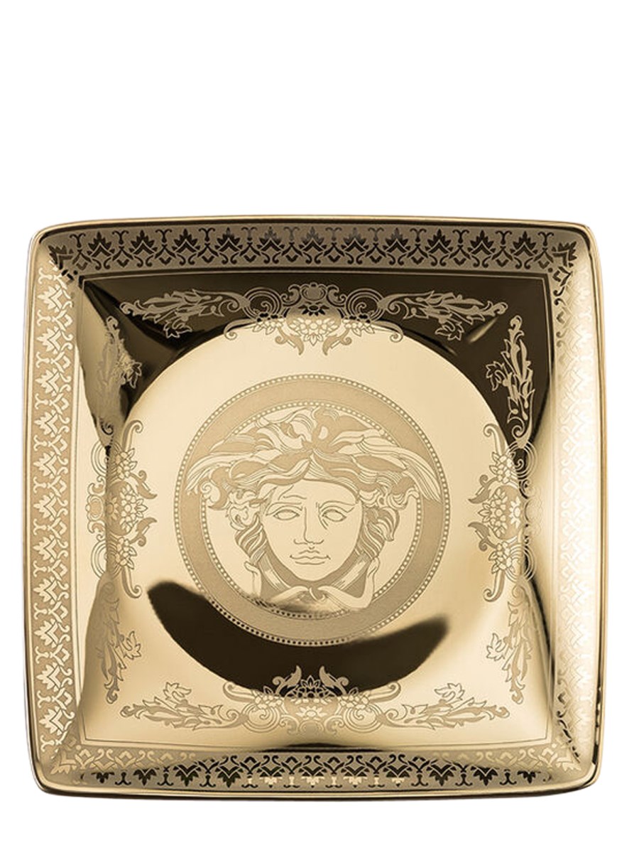 ROSENTHAL MEETS VERSACE COPPETTA QUADRA PIANA 12 CM GOLDEN MEDUSA