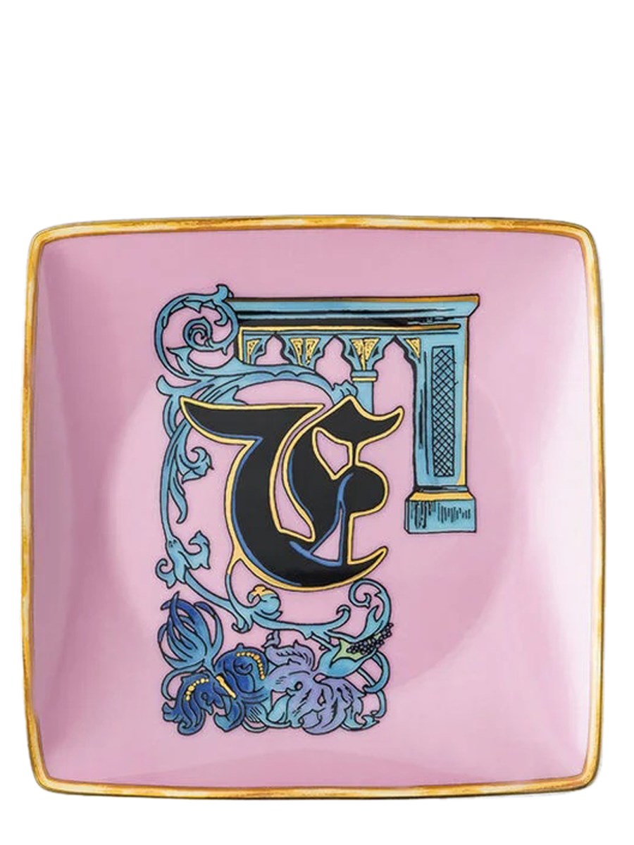 ROSENTHAL MEETS VERSACE COPPETTA QUADRA PIANA 12 CM VERSACE ALPHABET F