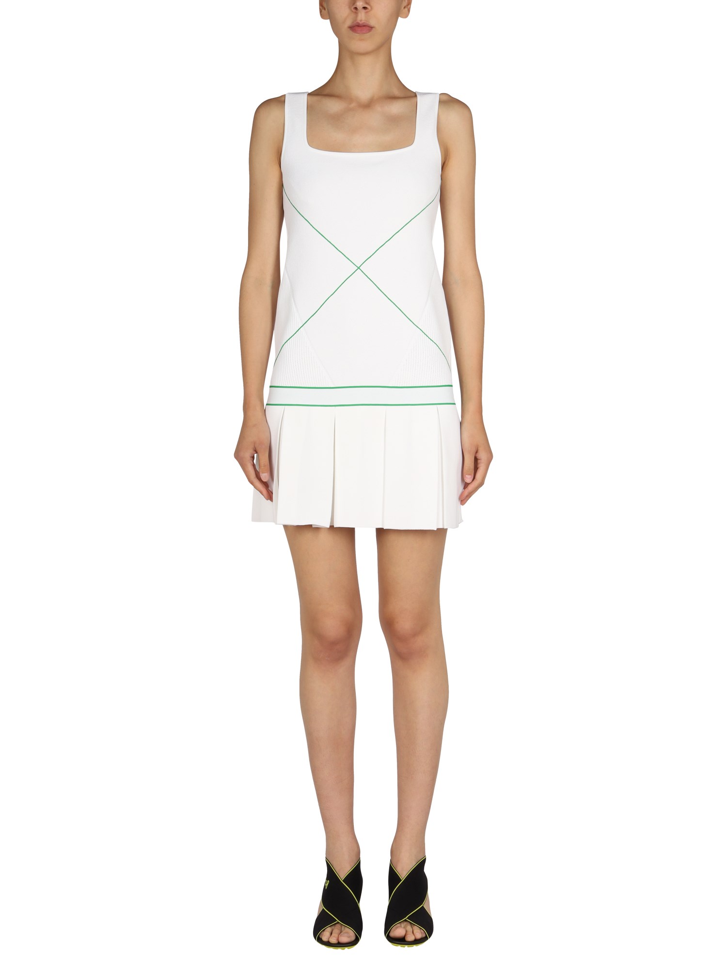 bottega veneta logo embroidery dress