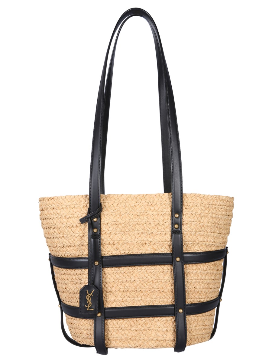 Saint Laurent Women's Natural Monogram All Over Tote In Canvas