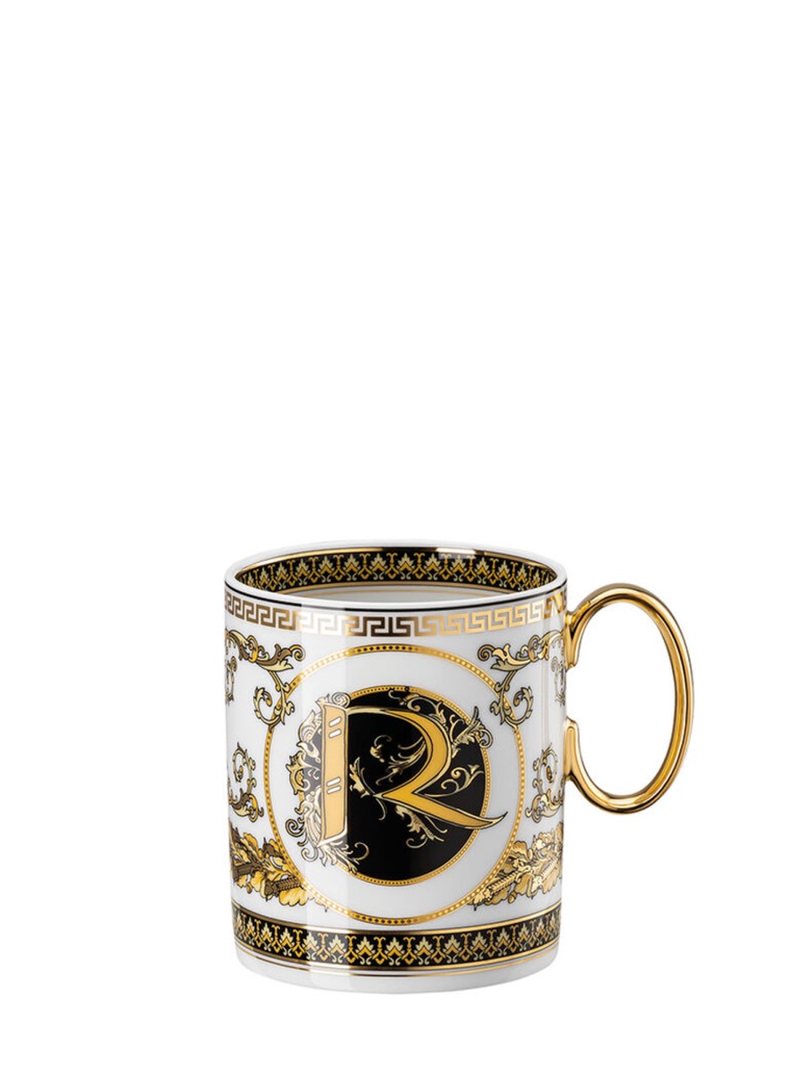 ROSENTHAL MEETS VERSACE MUG IN PORCELLANA VIRTUS ALPHABET R