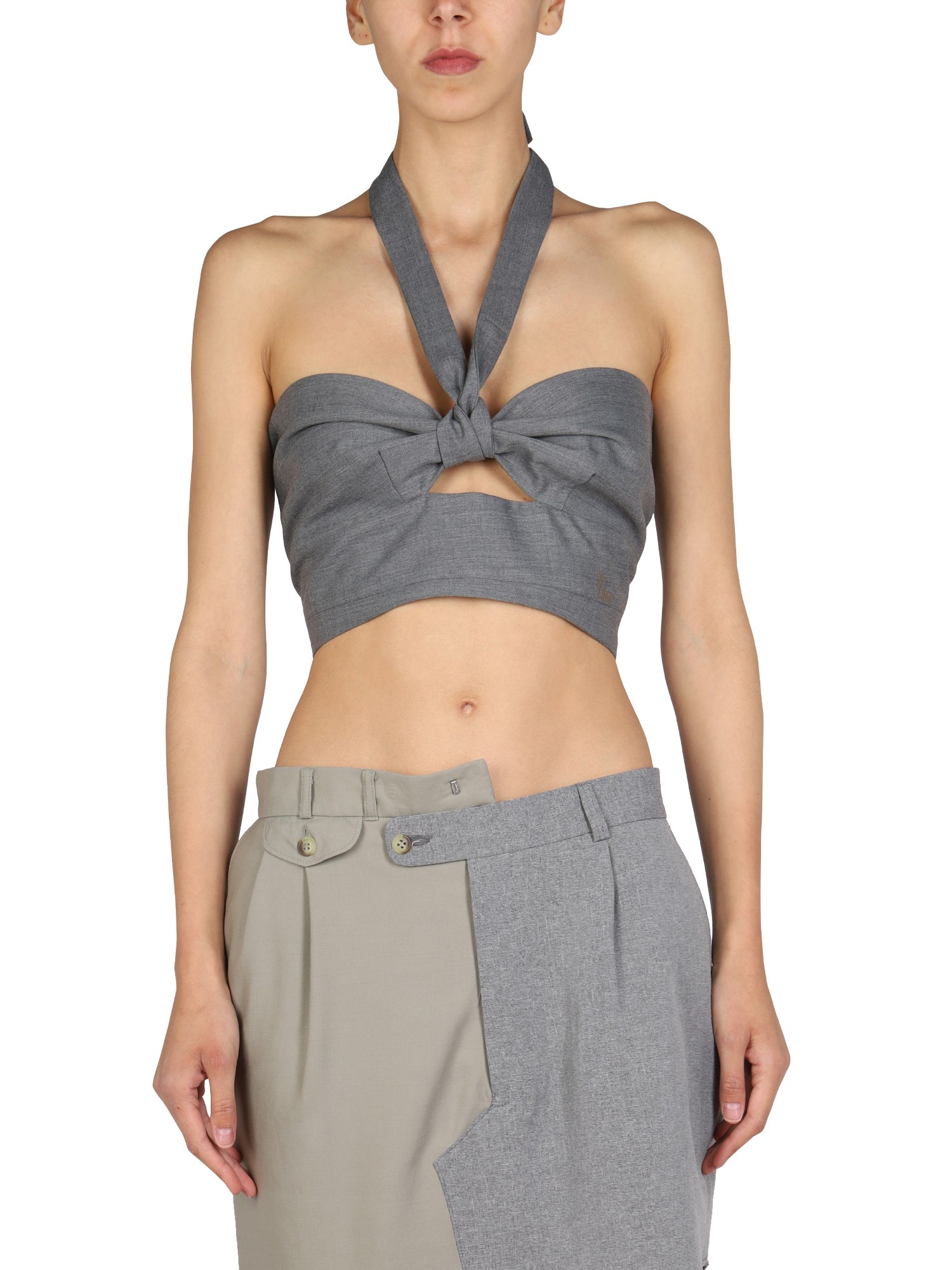 Shop 1/off Top With Crossed Straps In Grey