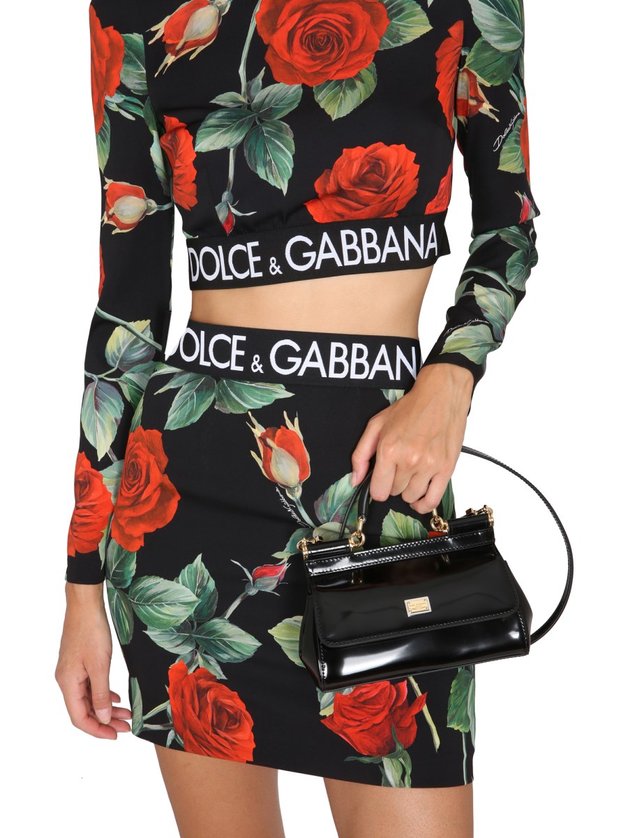 DOLCE GABBANA ROSE PRINT SILK BLEND CHARMEUSE TOP Eleonora Bonucci