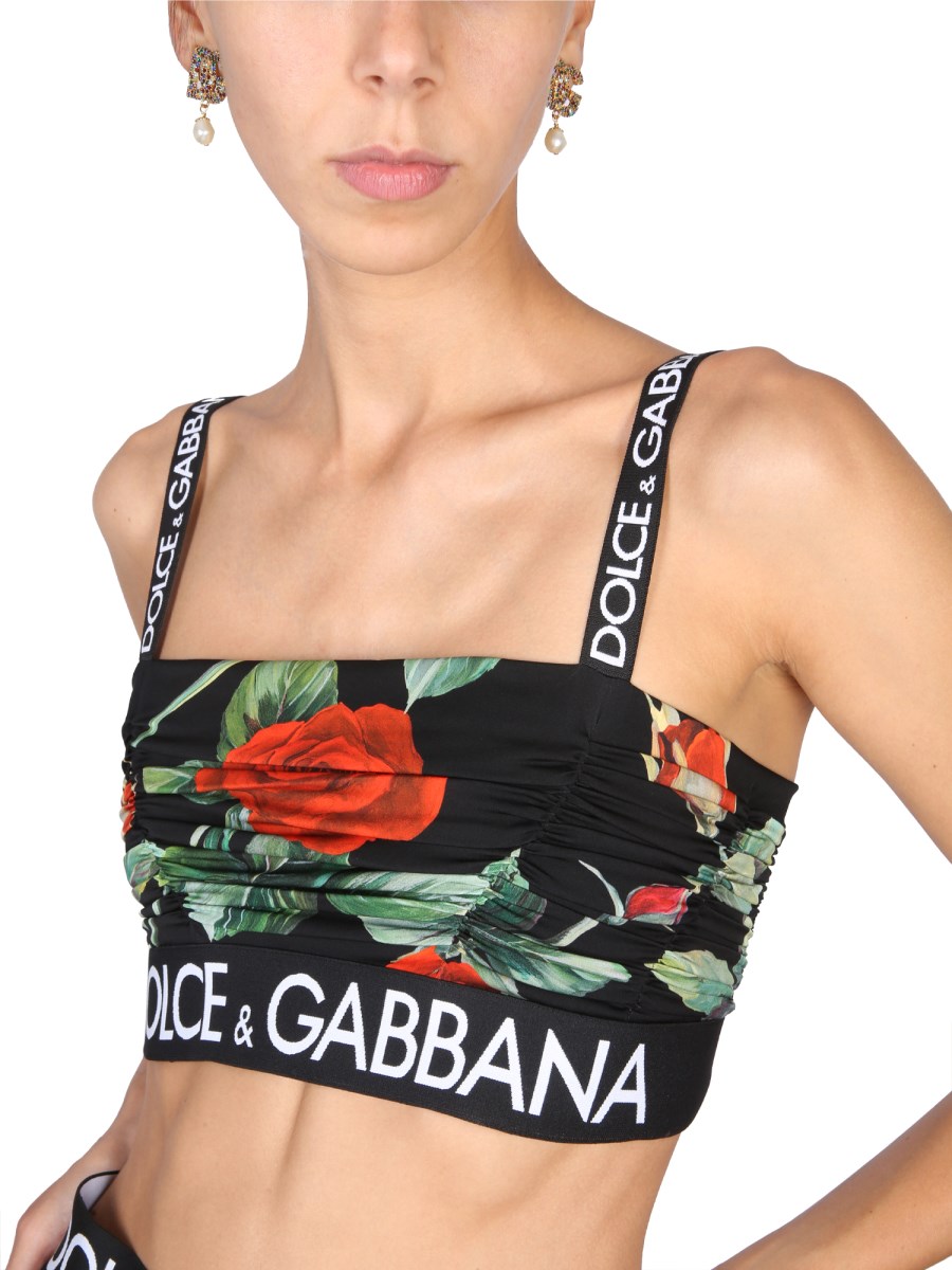 DOLCE & GABBANA - ROSE PRINT CHARMEUSE TOP - Eleonora Bonucci