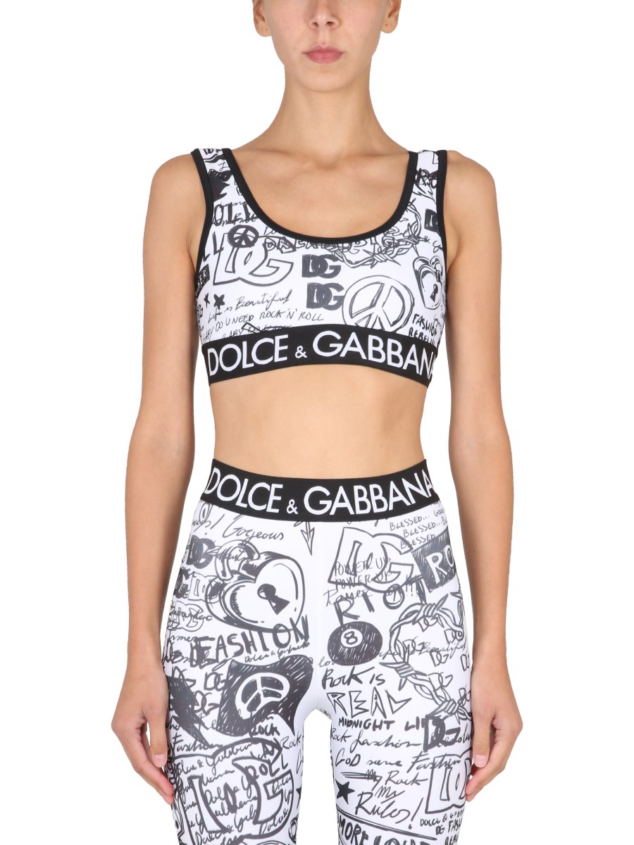 DOLCE & GABBANA - GRAFFITI PRINT JERSEY LEGGINGS - Eleonora Bonucci