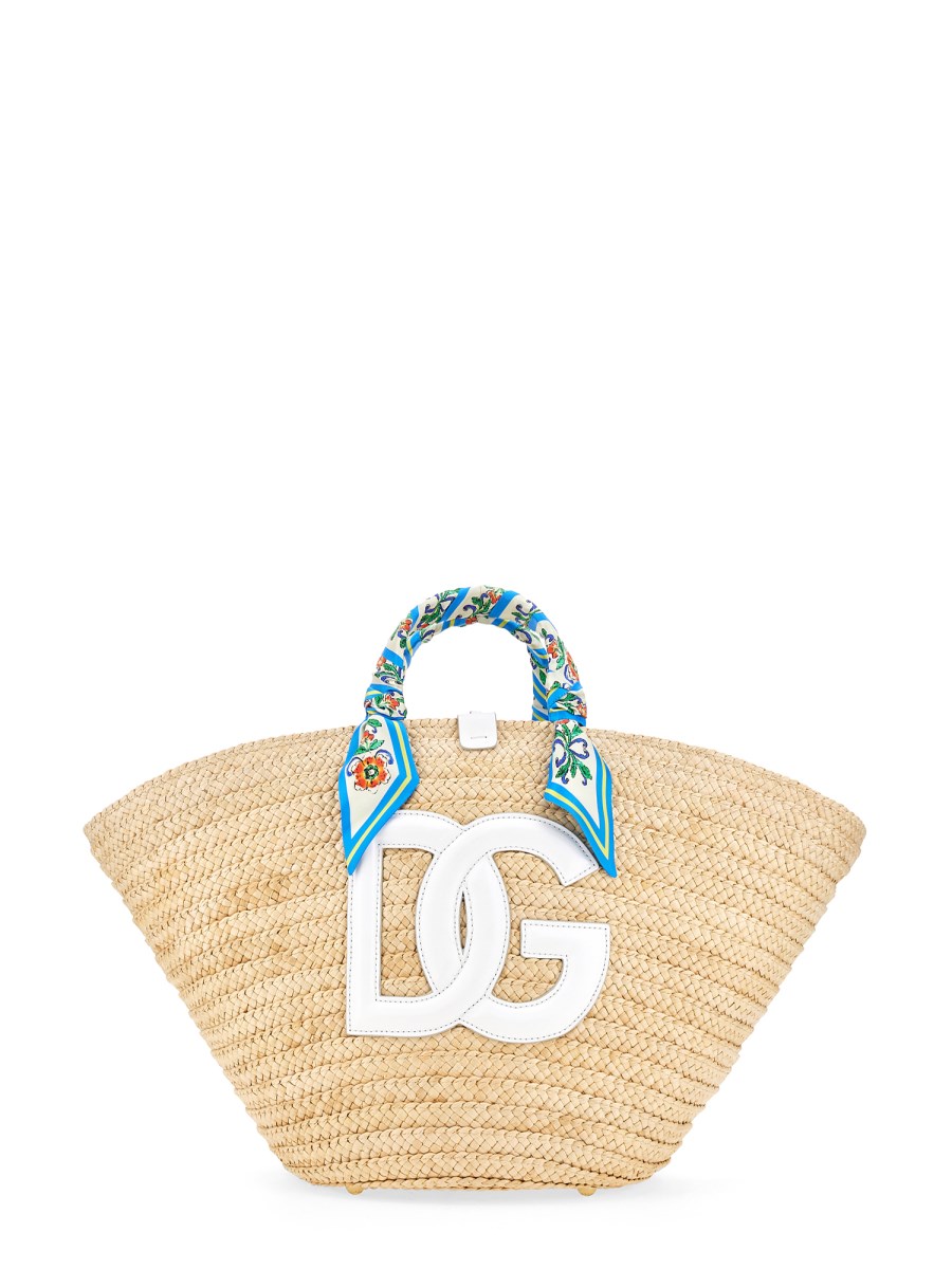 DOLCE GABBANA KENDRA STRAW BAG WITH DG LOGO Eleonora Bonucci