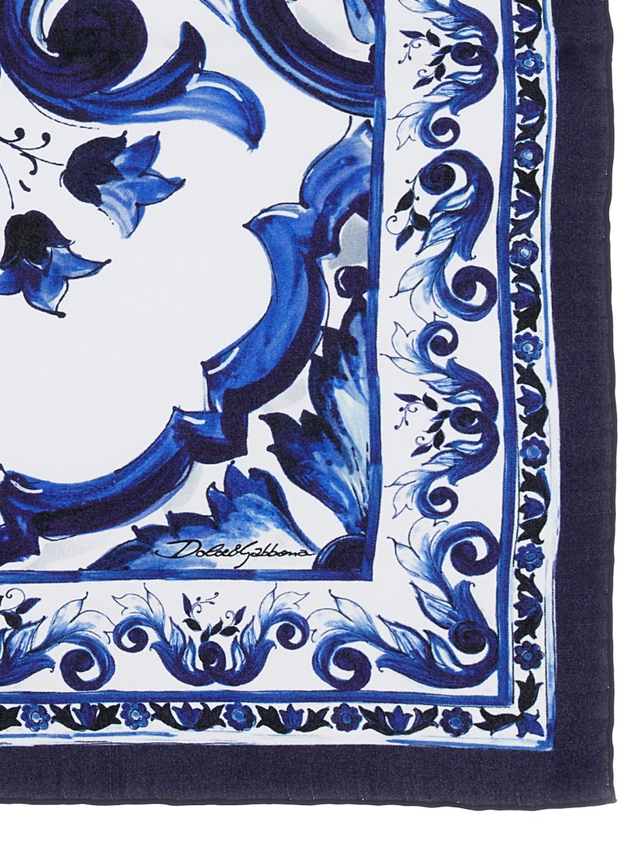 DOLCE & GABBANA - SILK SCARF WITH MAJOLICA PRINT - Eleonora Bonucci