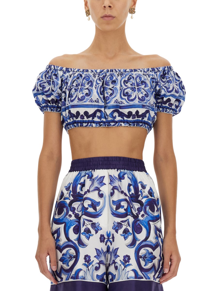 DOLCE & GABBANA - COTTON MAJOLICA PRINT TOP - Eleonora Bonucci