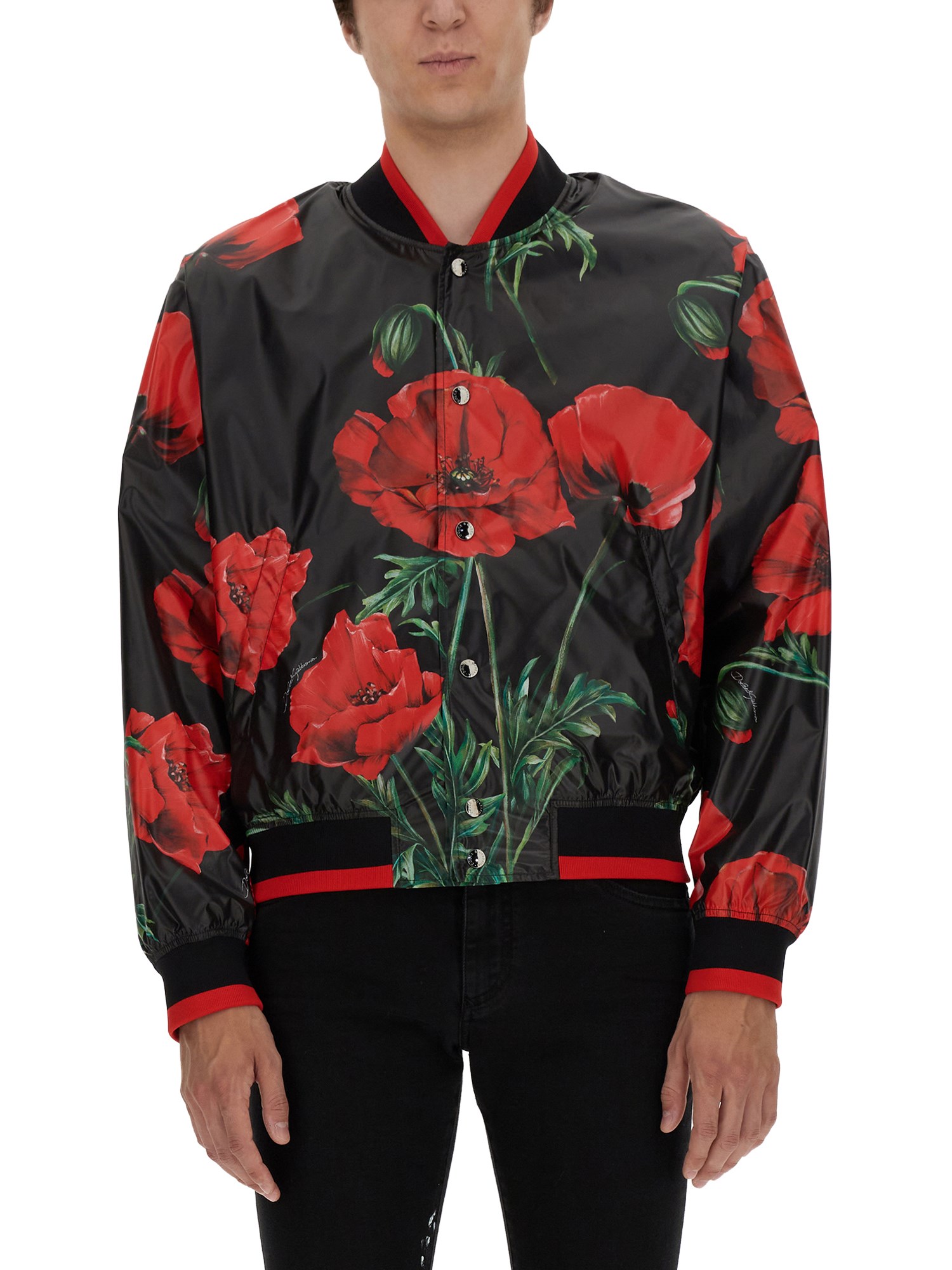 dolce & gabbana poppy print jacket