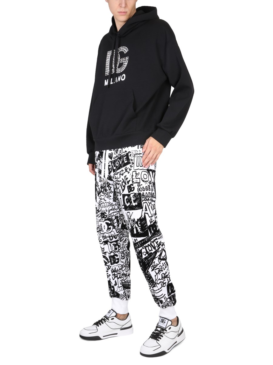 DOLCE & GABBANA - GRAFFITI PRINT JERSEY LEGGINGS - Eleonora Bonucci