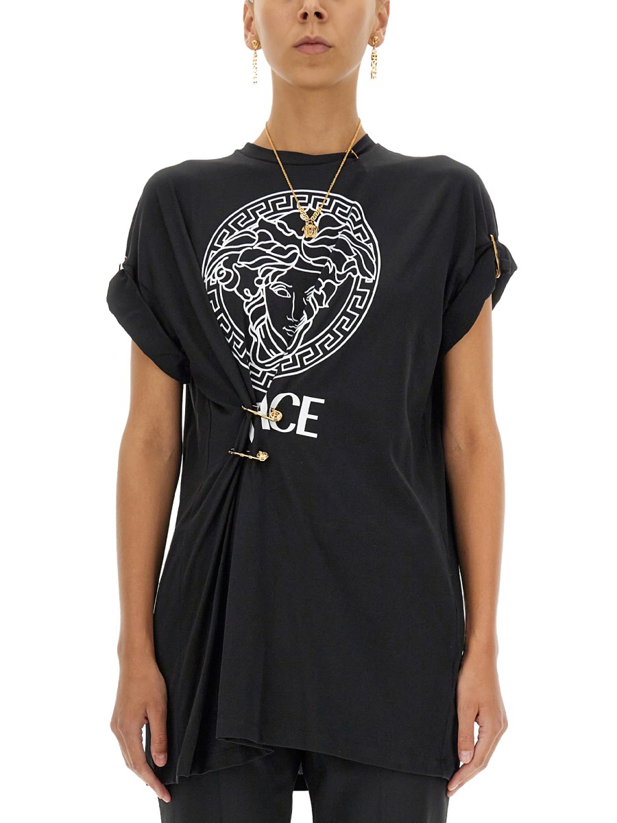 Medusa cotton jersey T-shirt in blue - Versace