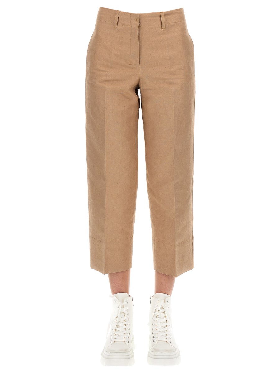 S MAX MARA PANTALONE VEZZANO IN LINO E COTONE