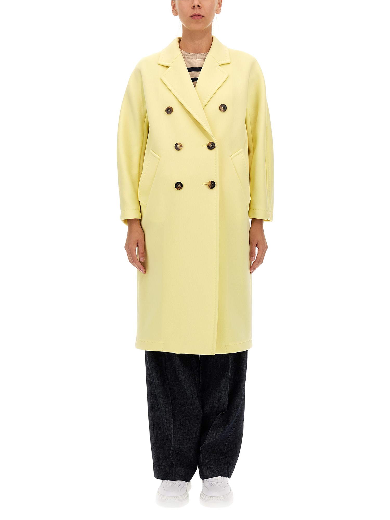 Shop Max Mara "madame" Coat In Yellow