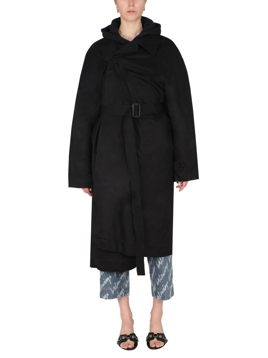 BALENCIAGA CARCOAT OVERSIZE IN TWILL DI COTONE