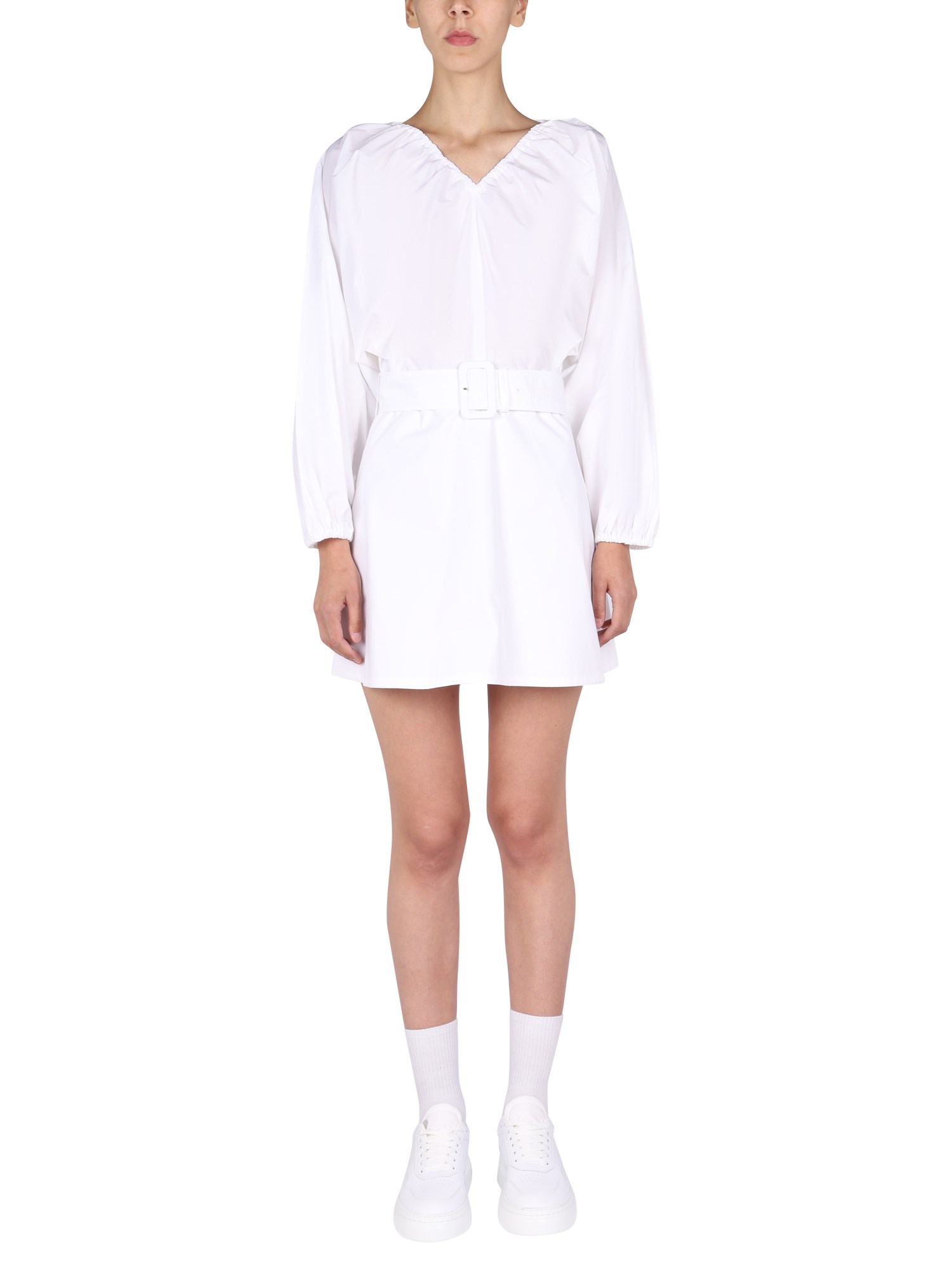 ワンピース PATOU NYLON MINI DRESS WITH BALLOON SLEEVES Patou Elevated Mini Dress With Balloon Sleeves In White