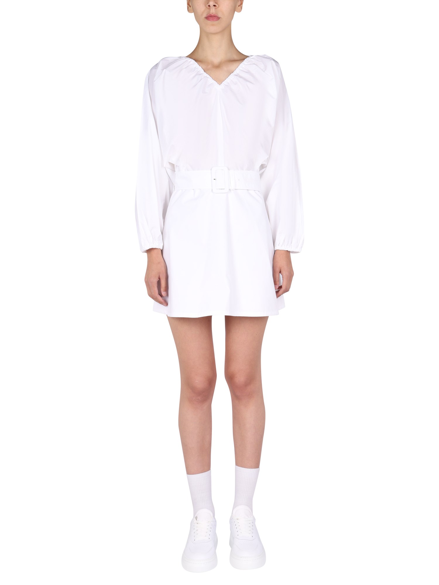 Shop Patou Balloon Sleeves Dress In White