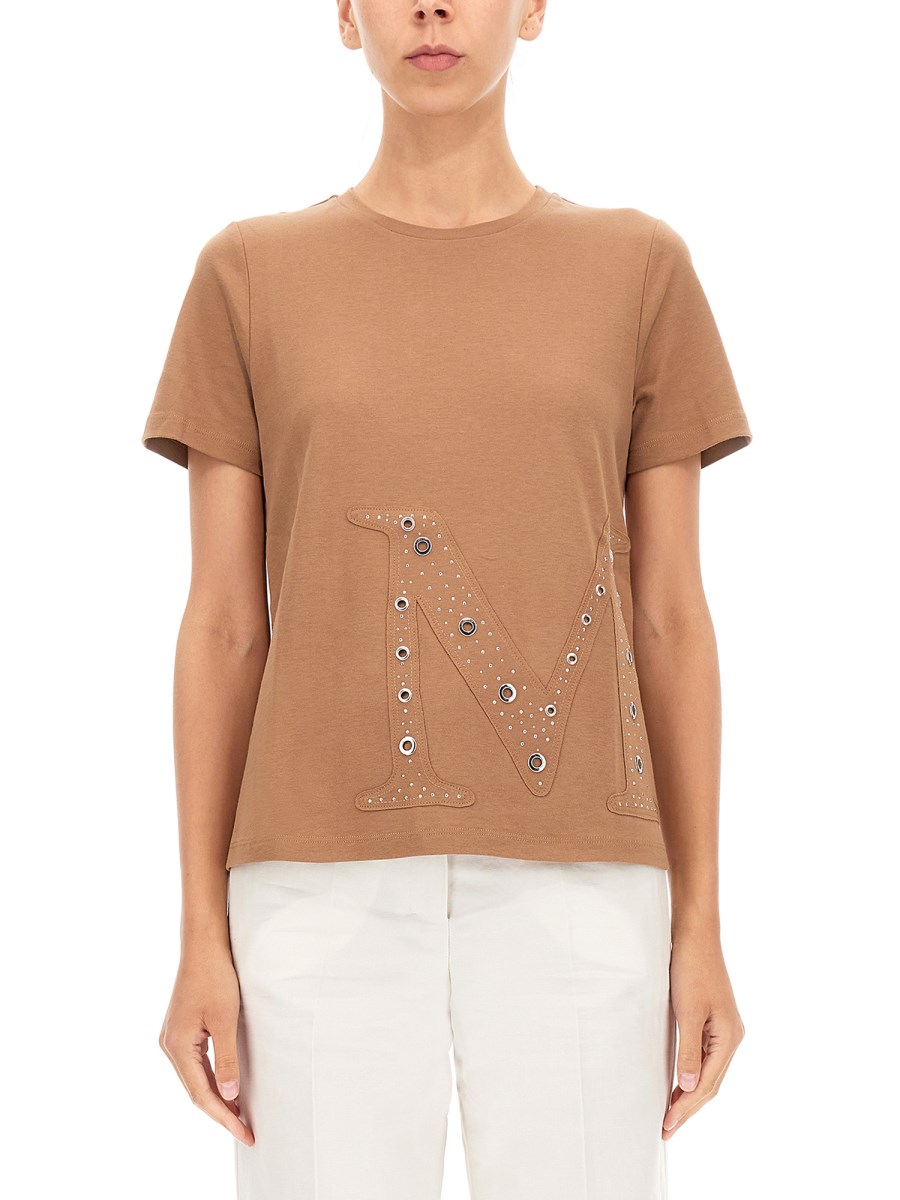 S MAX MARA T-SHIRT BATTAGE IN COTONE