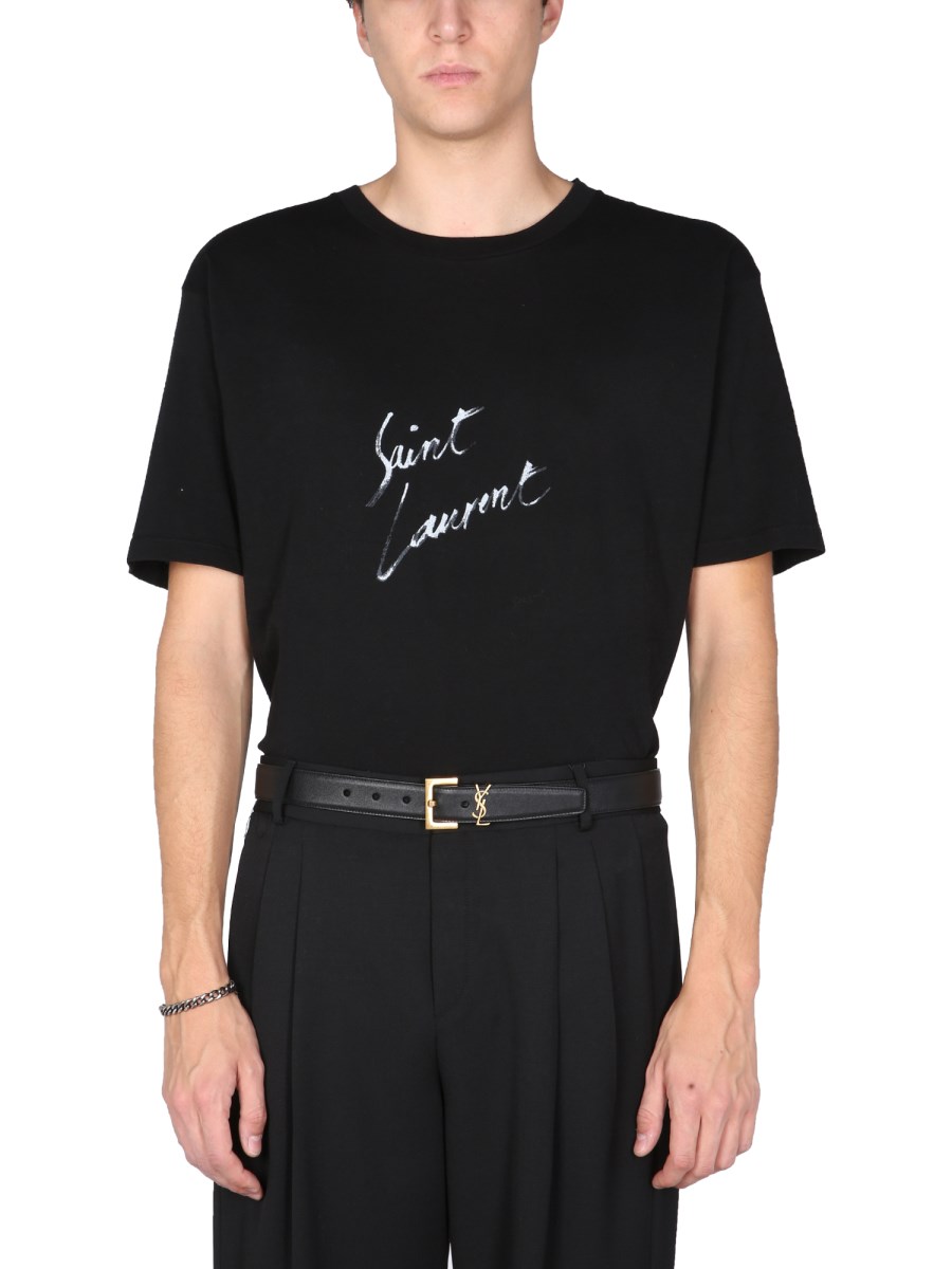 Saint laurent signature logo cheap t shirt