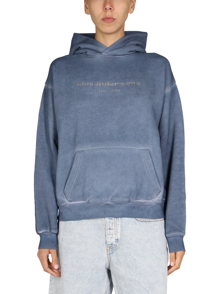 Alexander Wang Essential Logo Cotton Jersey Sweatshirt In Grey