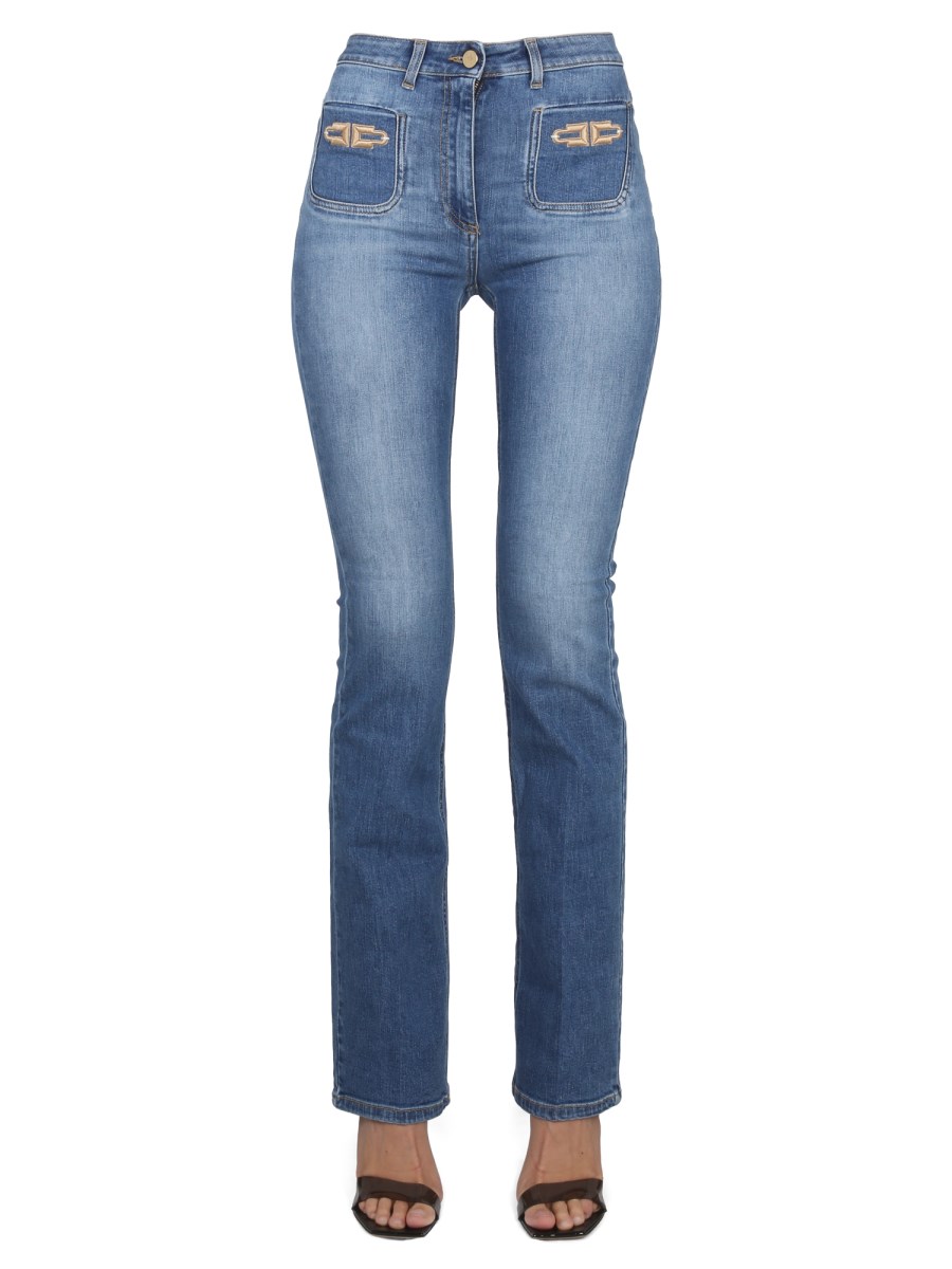 ELISABETTA FRANCHI JEANS IN DENIM DI COTONE CON LOGO Eleonora Bonucci