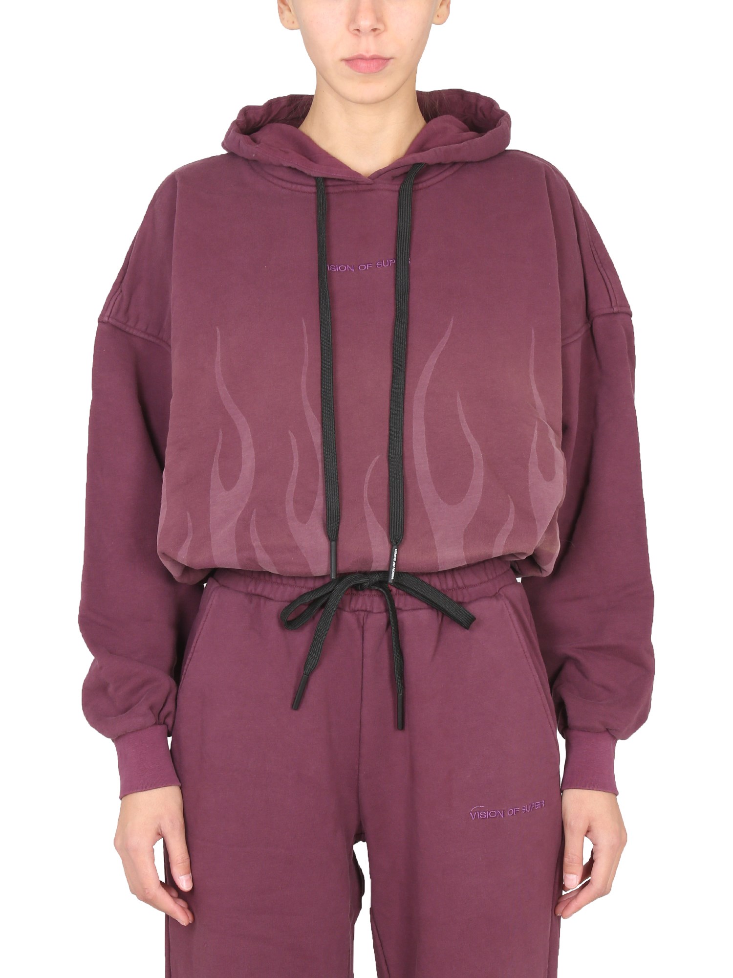 Shop Vision Of Super Sweatshirt With Logo In Bordeaux