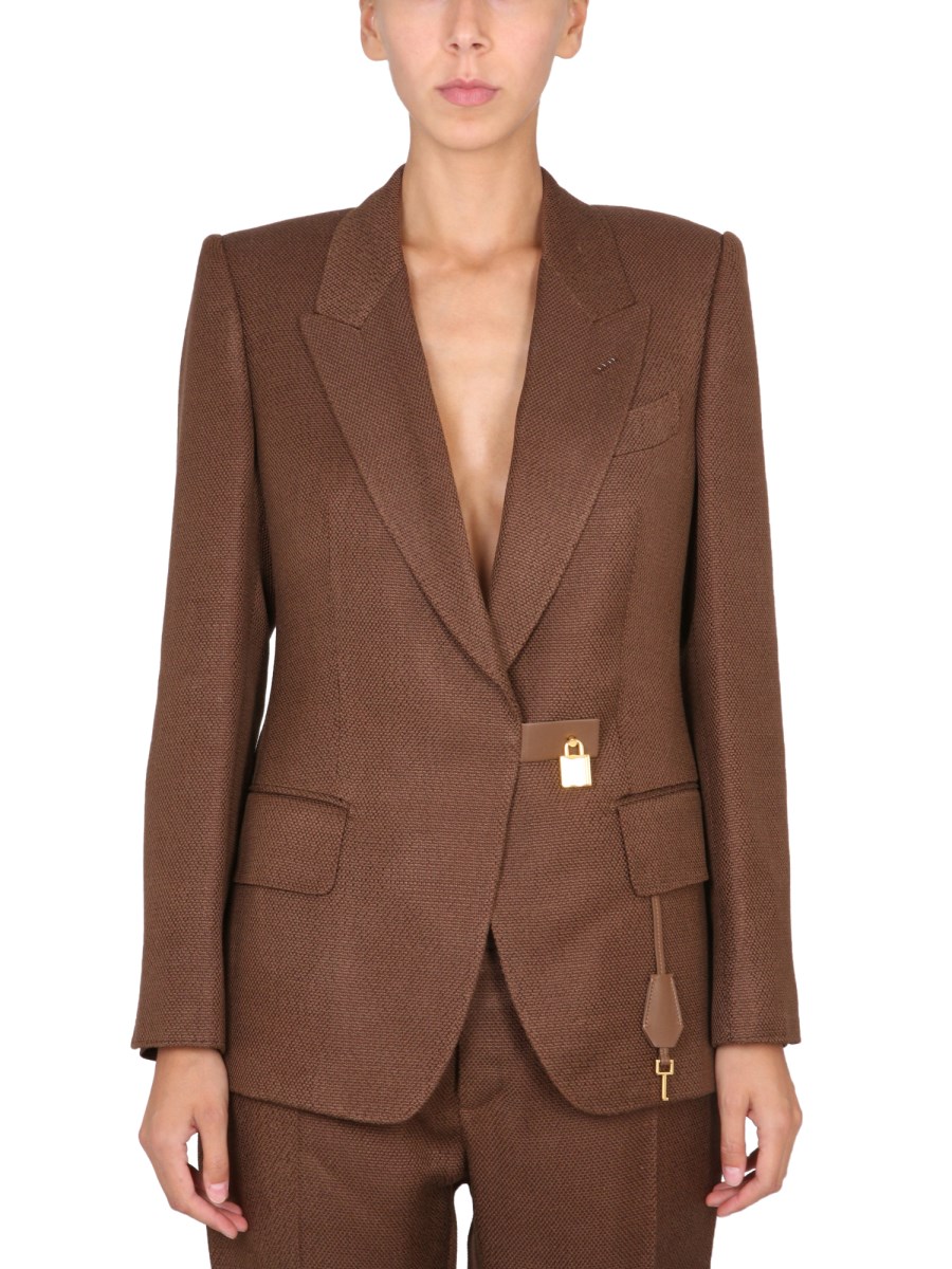 TOM FORD GIACCA CON LUCCHETTO SARTORIALE HOPSACK