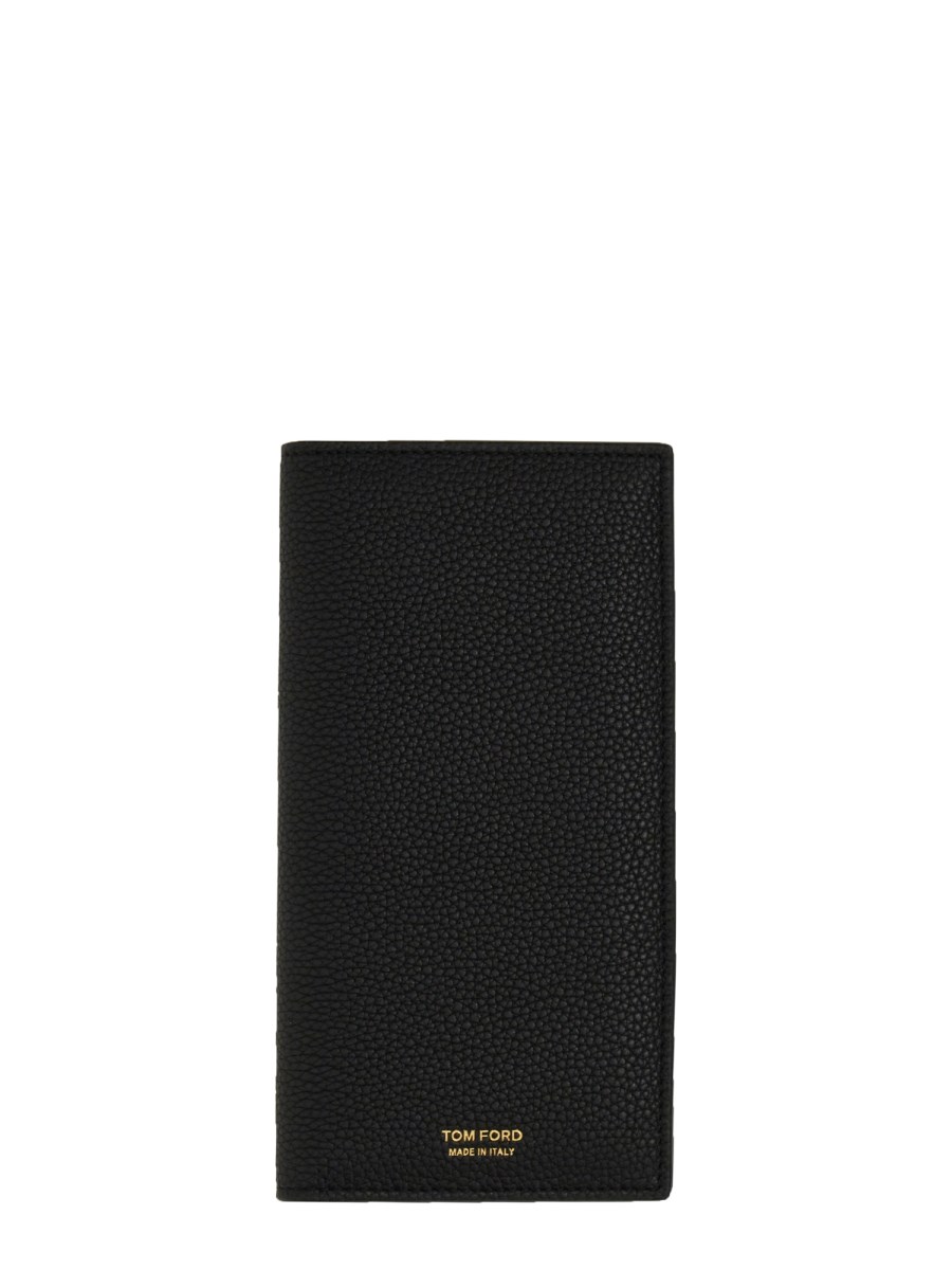 TOM FORD - VERTICAL T LINE GRAINED LEATHER WALLET - Eleonora Bonucci