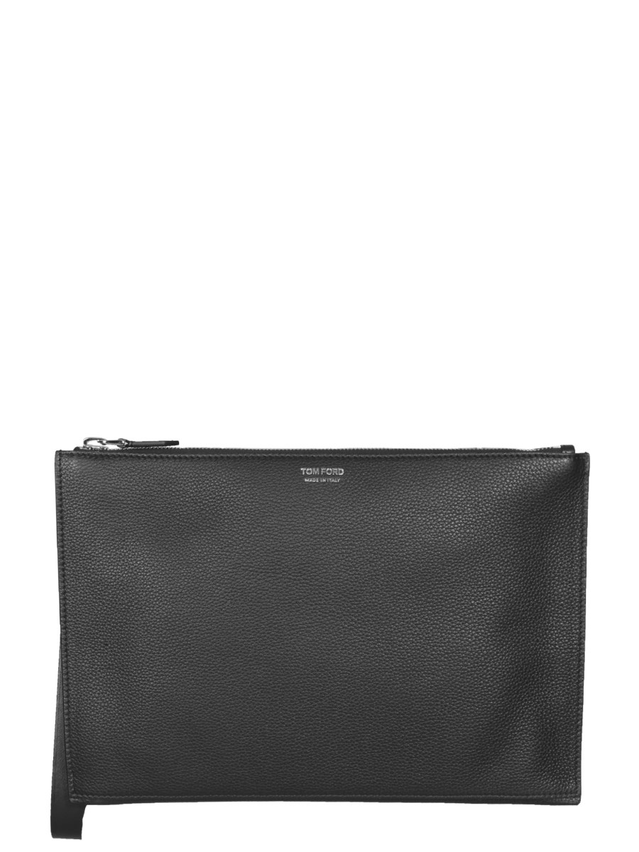 TOM FORD - FLAT LEATHER POUCH WITH HANDLE - Eleonora Bonucci