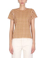TORY BURCH - T-SHIRT CON STAMPA LOGO ALL OVER