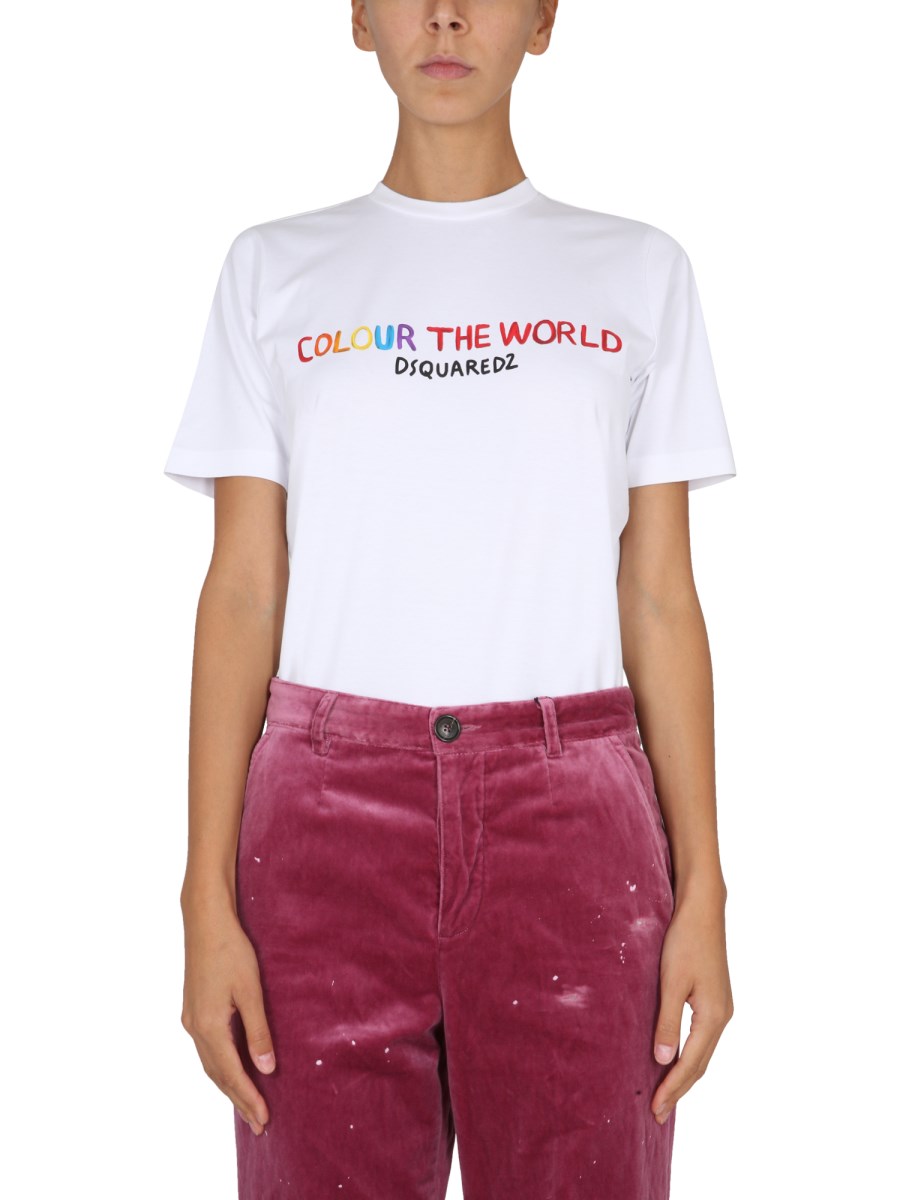 DSQUARED T-SHIRT IN COTONE CON LOGO