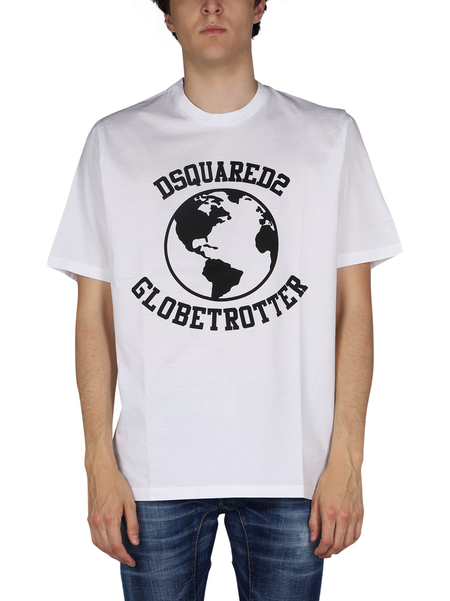 Shop Dsquared2 "globetrotter" T-shirt In White