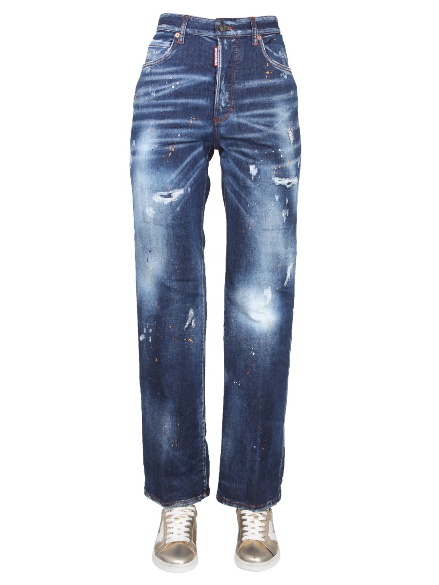 DSQUARED - COTTON DENIM ROADIE JEANS - Eleonora Bonucci