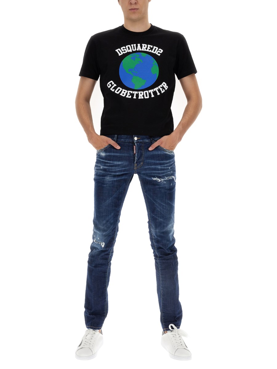 T-SHIRT GLOBETROTTER CON STAMPA 
