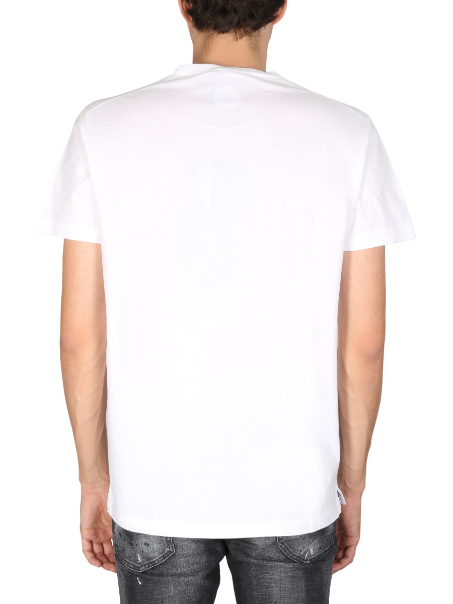 DSQUARED - CREWNECK COTTON JERSEY T-SHIRT WITH LOGO PRINT
