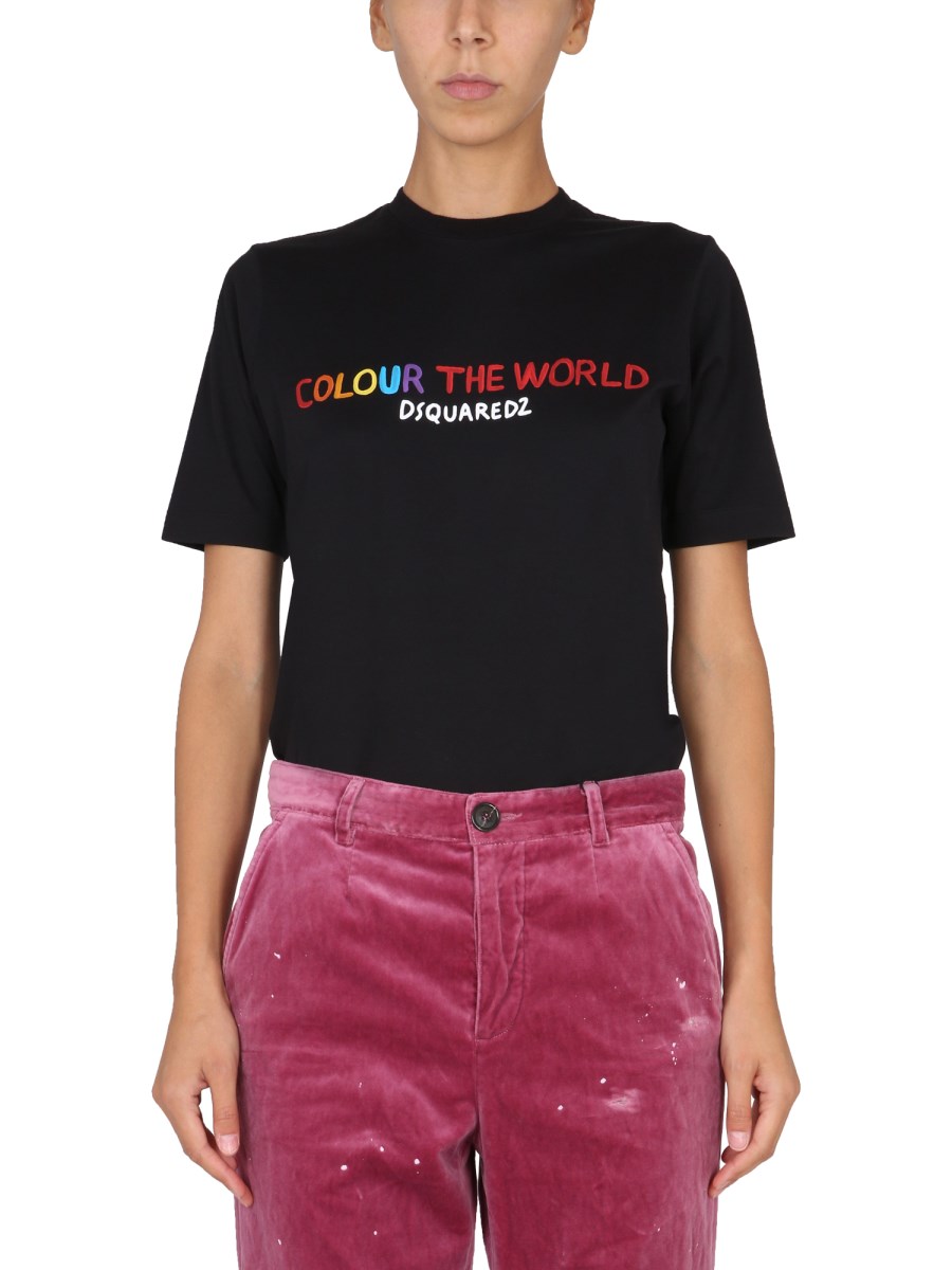 DSQUARED T-SHIRT IN COTONE CON LOGO