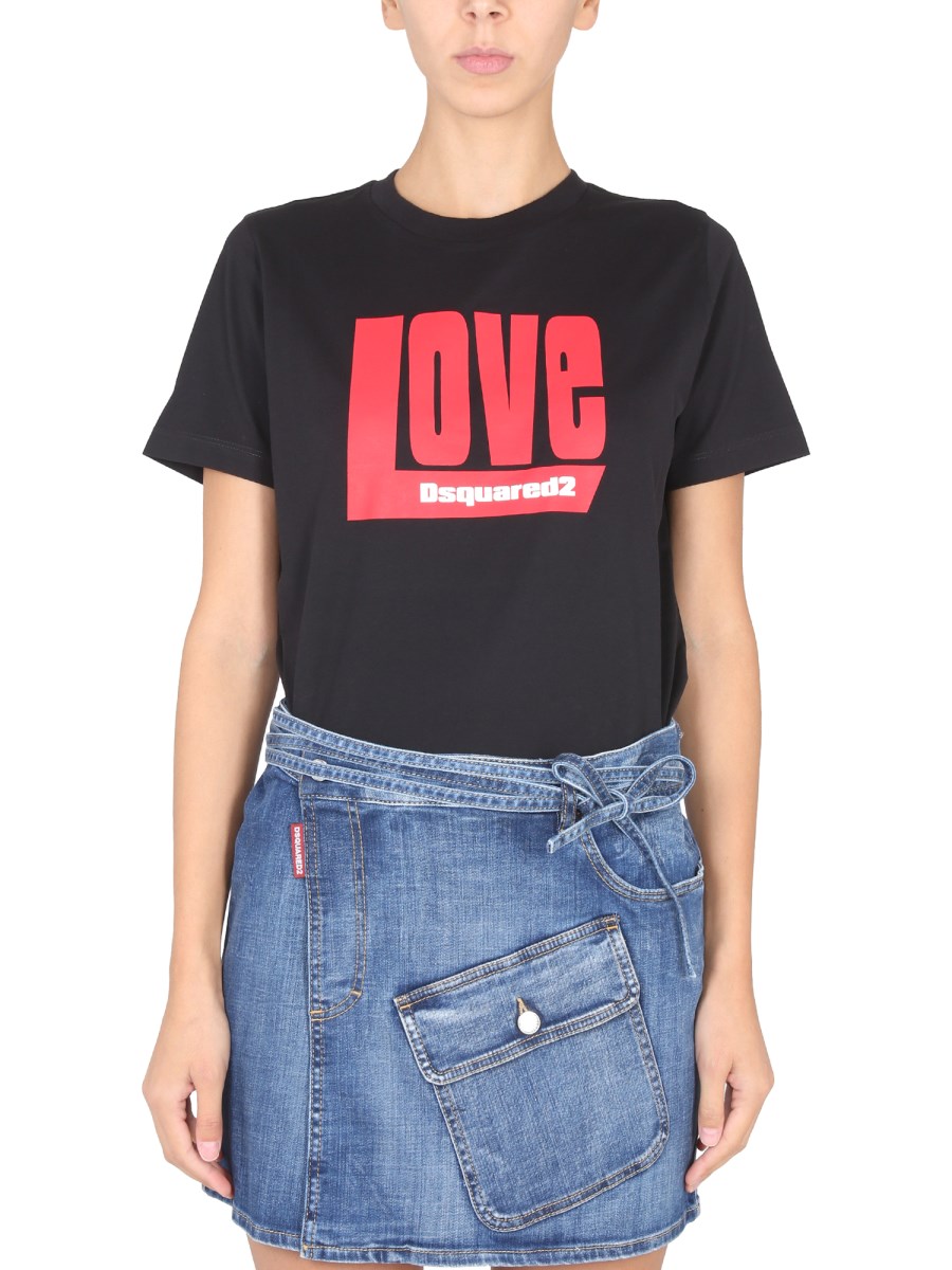 DSQUARED T-SHIRT D2 LOVE TOY IN COTONE