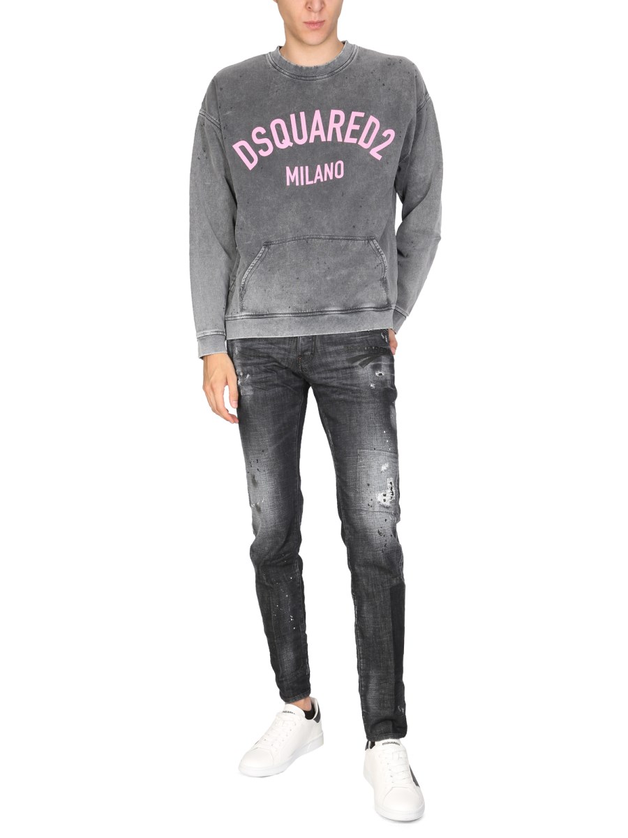 DSQUARED - D2 MILANO COTTON SWEATSHIRT - Eleonora Bonucci