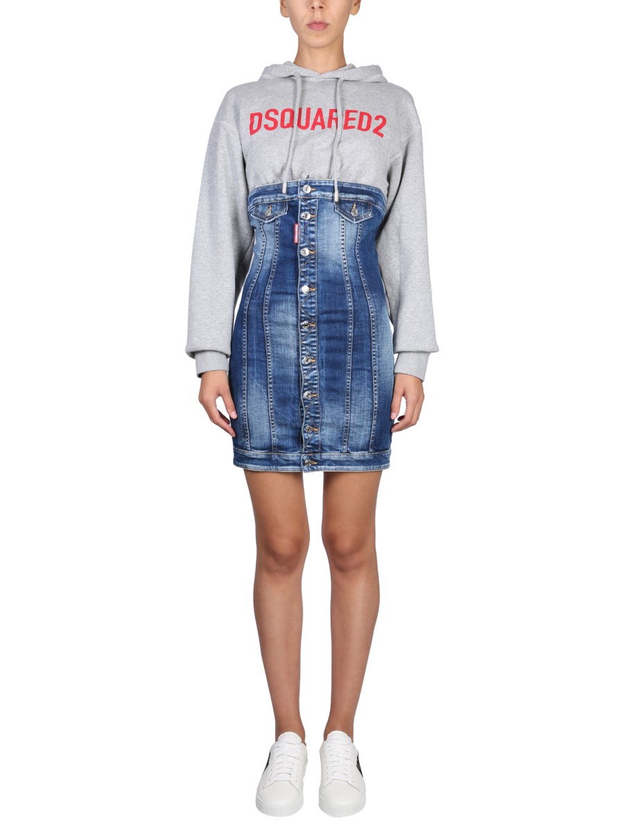 DSQUARED ABITO BUSTIER IN DENIM DI COTONE STRETCH Eleonora Bonucci