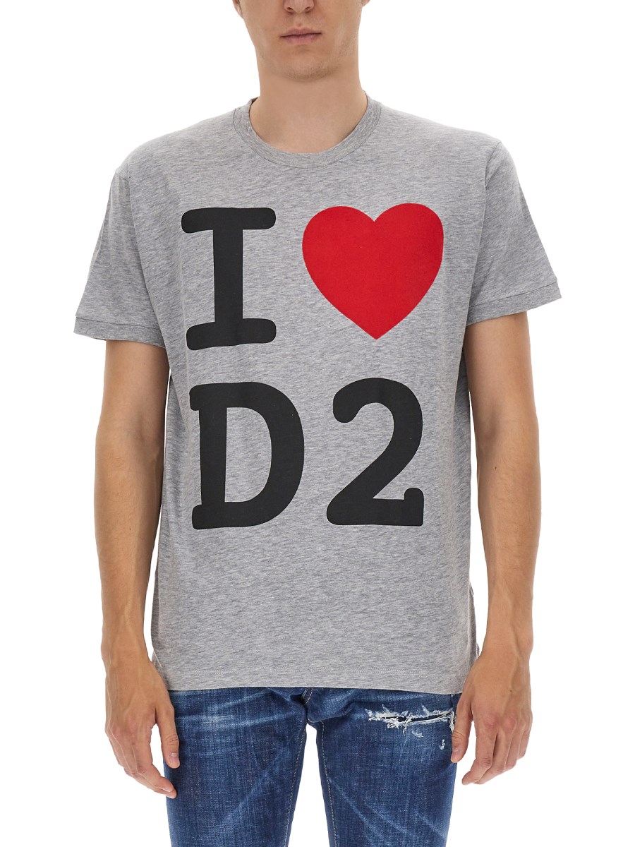 DSQUARED T-SHIRT IN COTONE CON STAMPA LOGO