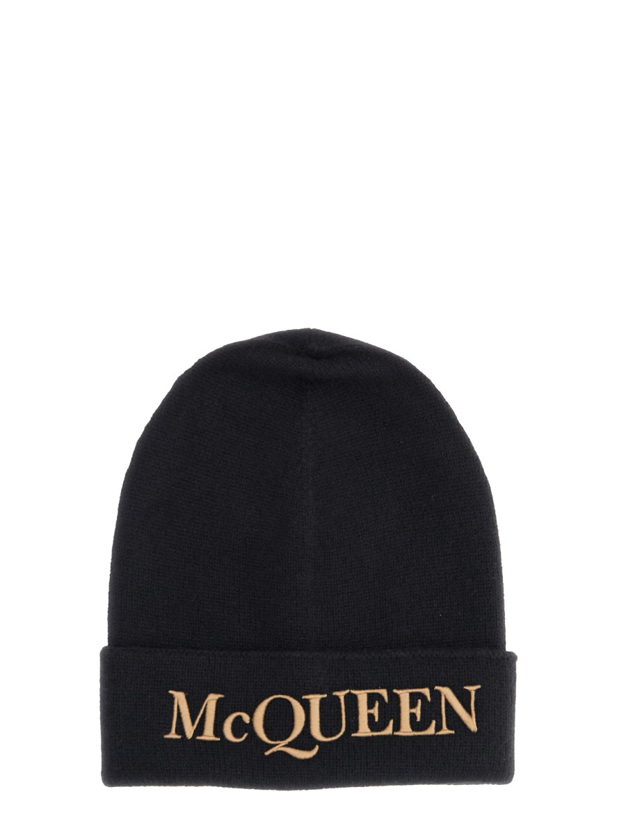 ALEXANDER McQUEEN CAPPELLO IN LANA E CASHEMERE CON LOGO