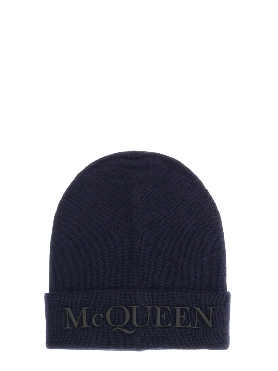 ALEXANDER McQUEEN CAPPELLO IN LANA E CASHEMERE CON LOGO