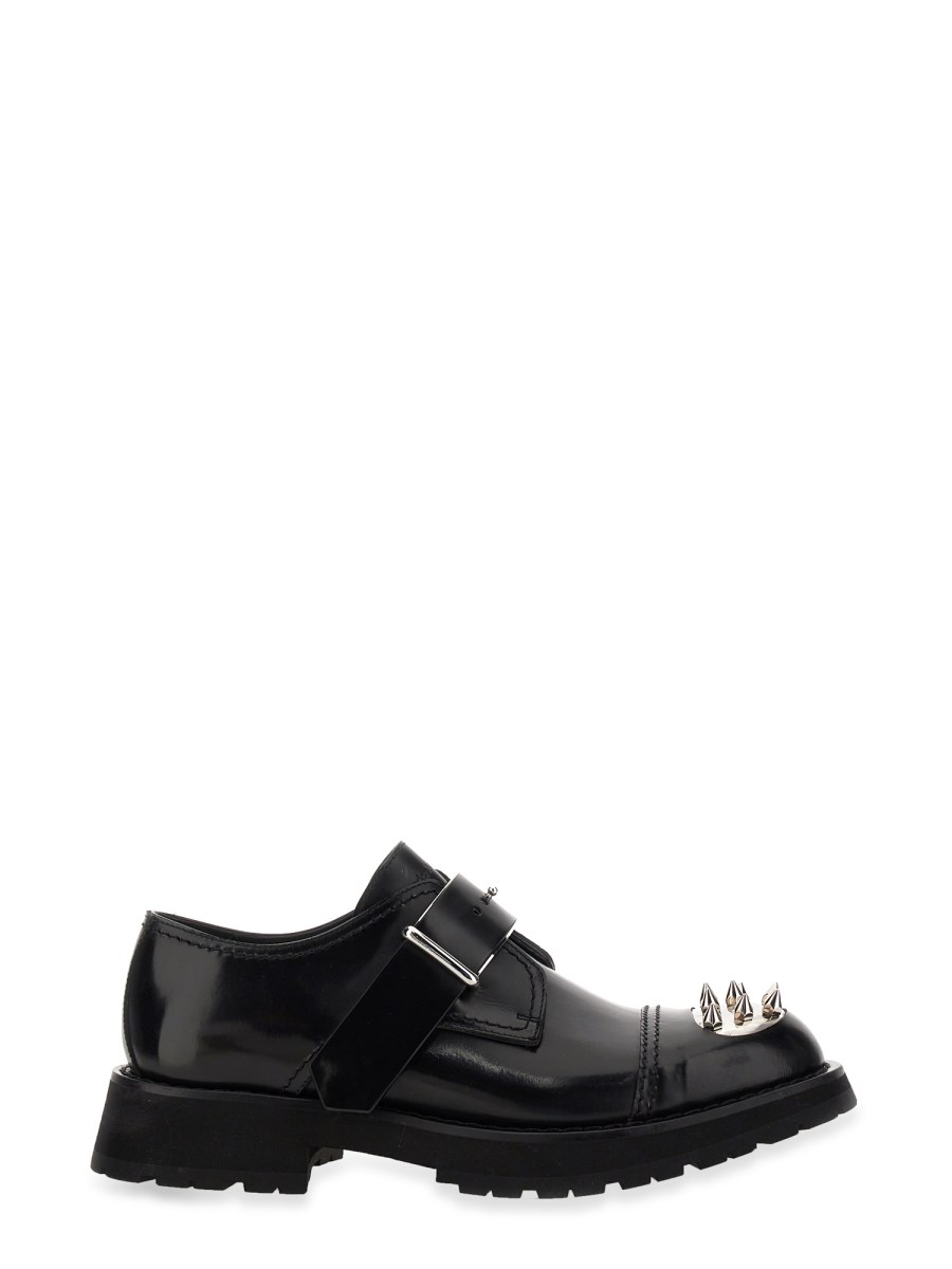 ALEXANDER McQUEEN MOCASSINO DERBY IN PELLE CON BORCHIE